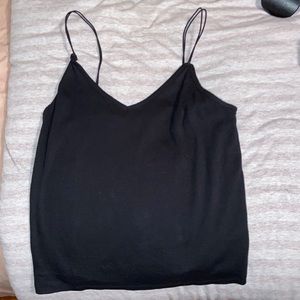 strappy black cropped tank